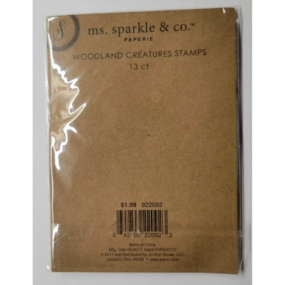 Ms. Sparkle Clear Stamps Woodland Creatures Set of 13 Bear Bunny Fox Porcupine